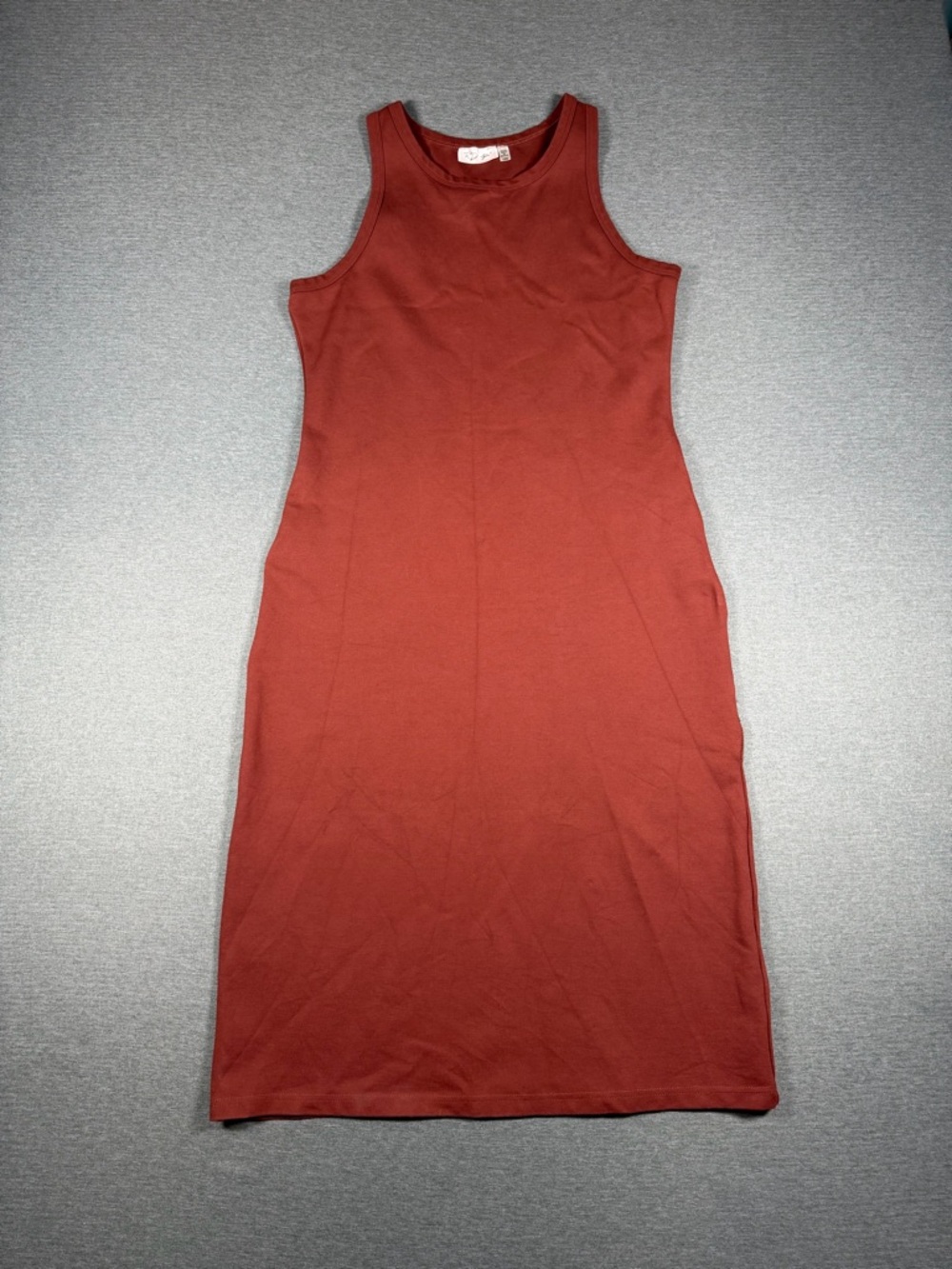 RD Style Sleeveless Midi Dress in Rust Red